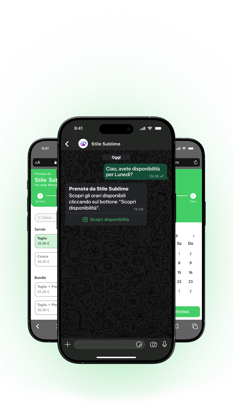 mobile phone with chat open on Prenot.ai